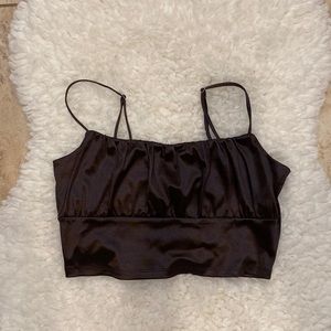 H & M Divided Fitted Croo Top With Adjustable Spaghetti Straps Size Medium